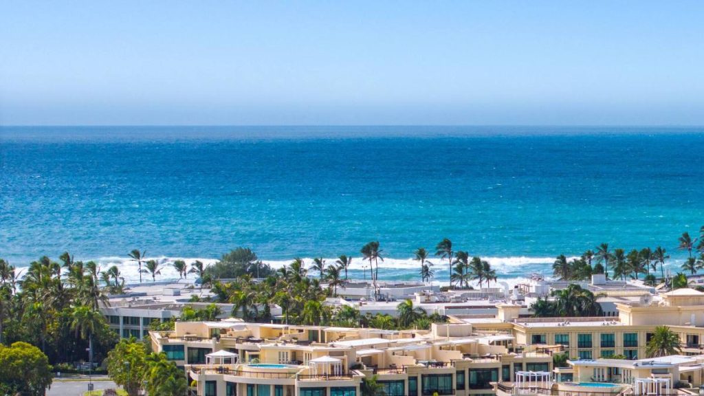 The ocean and coastline seen from Imperial Hotel Gold Coast