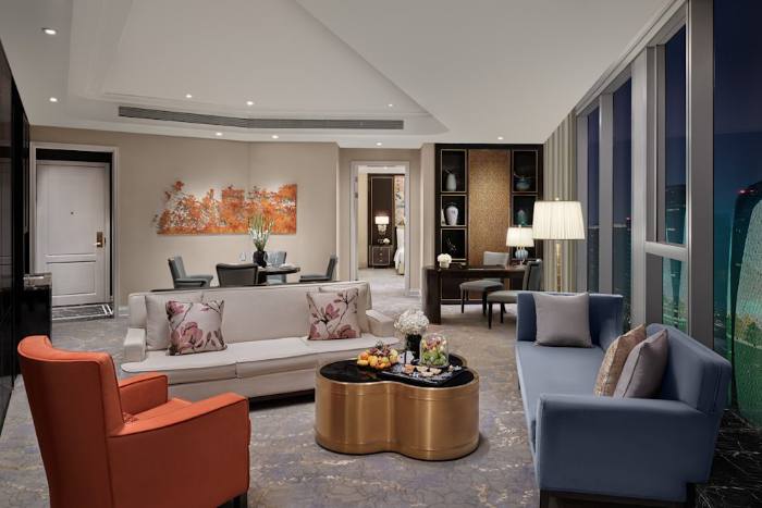 A suite at Waldorf Astoria Chengdu.