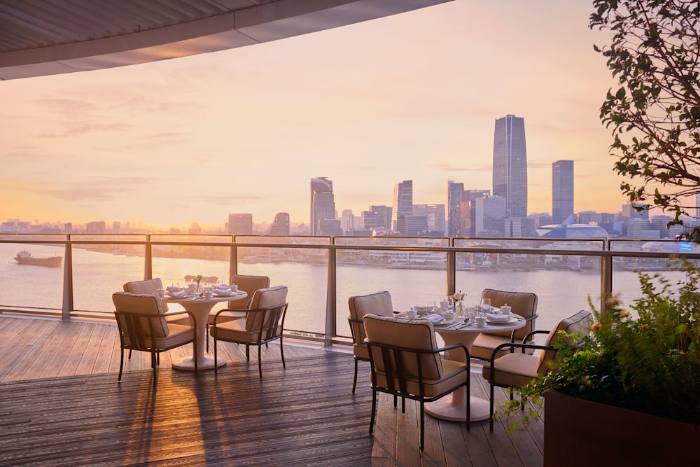 The river view at Waldorf Astoria Shanghai Qiantan.